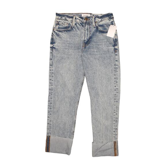 FRAME NEW $268 Le Piper Wide Cuff Crop Straight Leg Jean‎ Richlake Size 26 - Picture 1 of 4